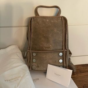 Hammitt Hunter Mini Distressed Leather Backpack In Pewter/Brushed Silver